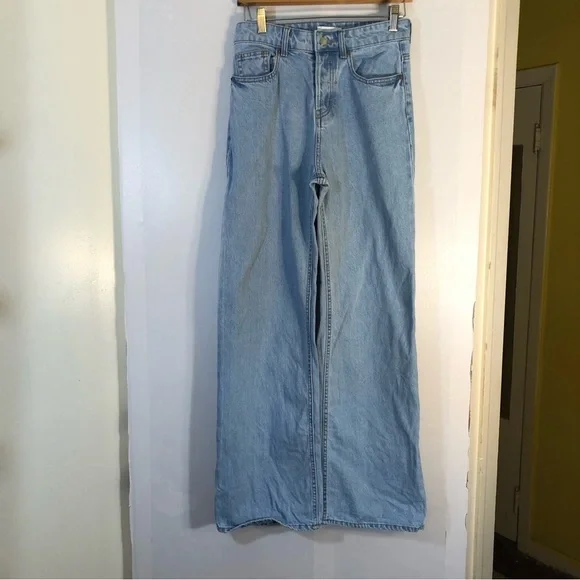 H&M 5-Pocket Wide High Jeans -Wash Denim - Picture 5 of 13